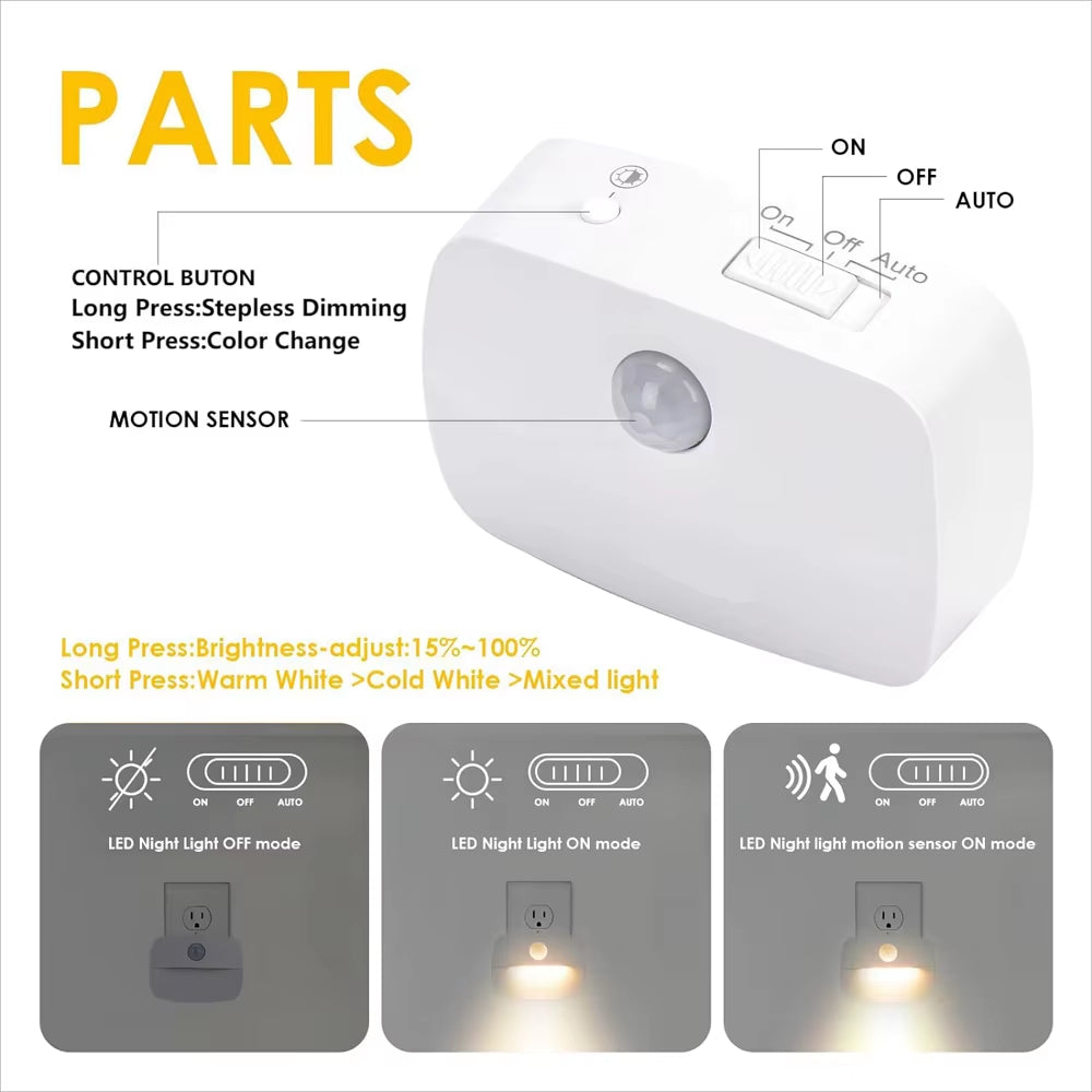 LED Night Light EU Plug – Smart Motion Sensor Wall Lamp, 220V Automatic Night Lamp for Hallway, Stair, Bedroom, Kitchen & Bathroom