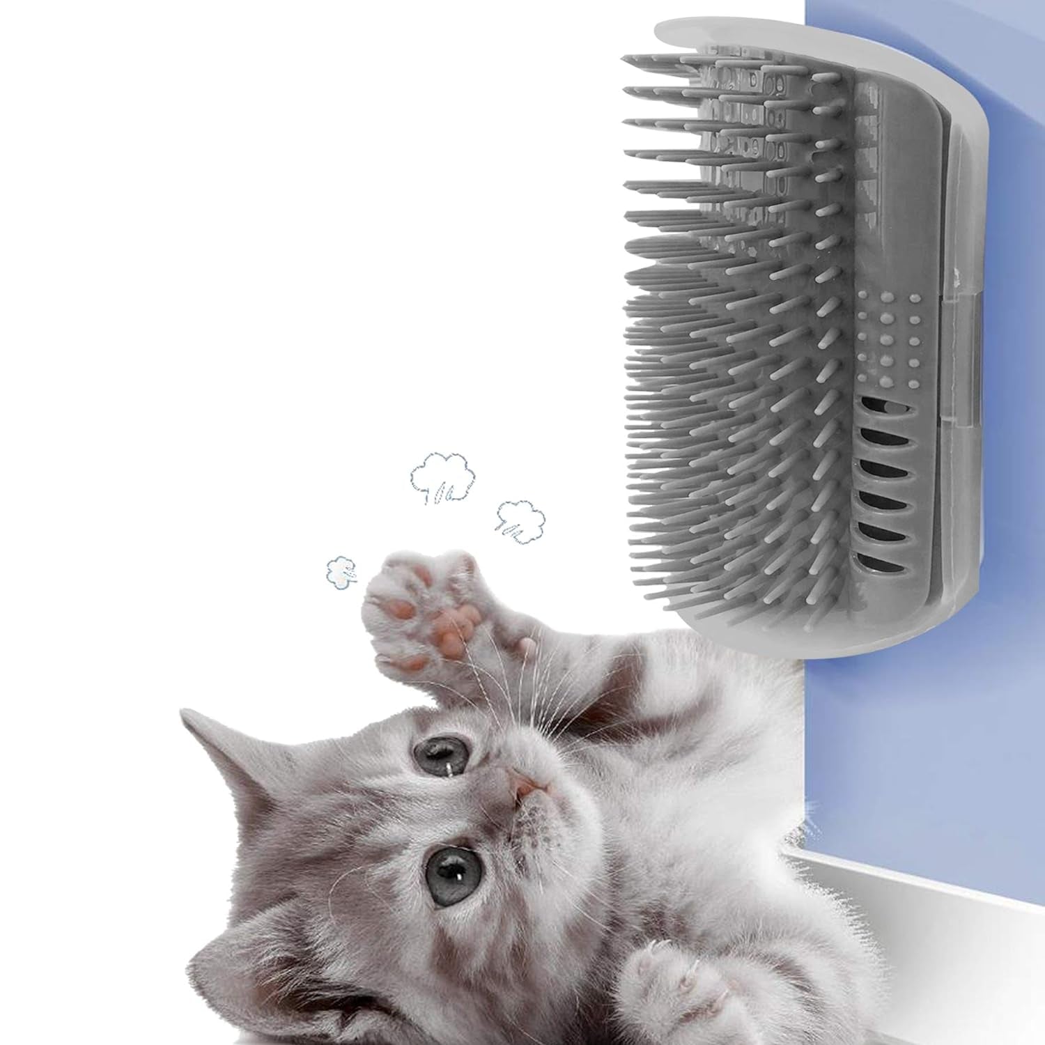 2-Pack Corner Cat Grooming Combs with Massage Features for Short and Long Fur - Face Scratcher and Gentle Massager for Kittens and Puppies
